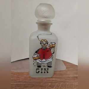 Vintage* 60s Glass Frosted Gin Decanter